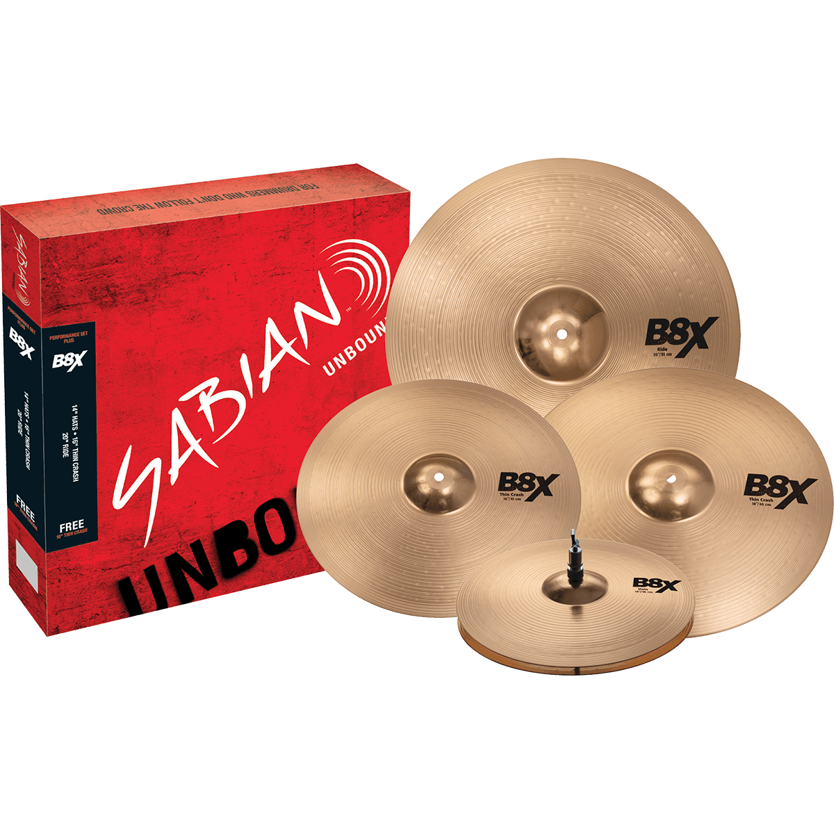 Sabian B8X Performance Set Plus vierdelige bekkenset