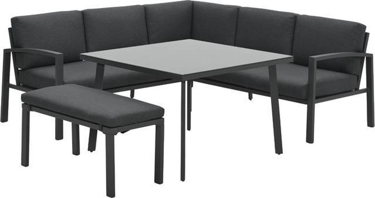 Garden Impressions Tropea Lounge Dining Set 5-delig - Donker - Grijs