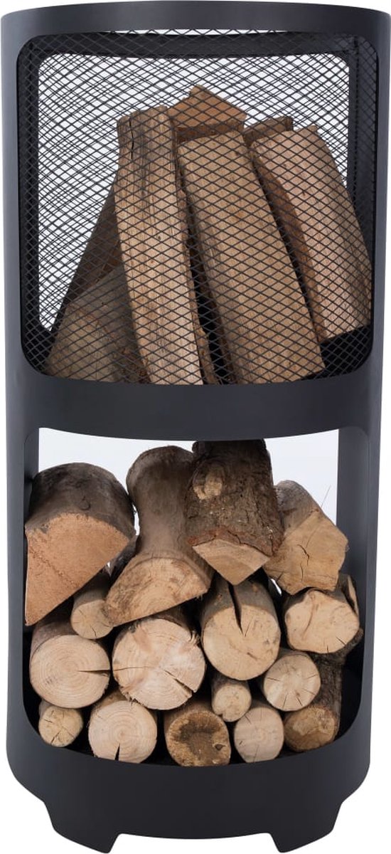 Redfire Buffalo Vuurschaal met Houtopslag - Zwart