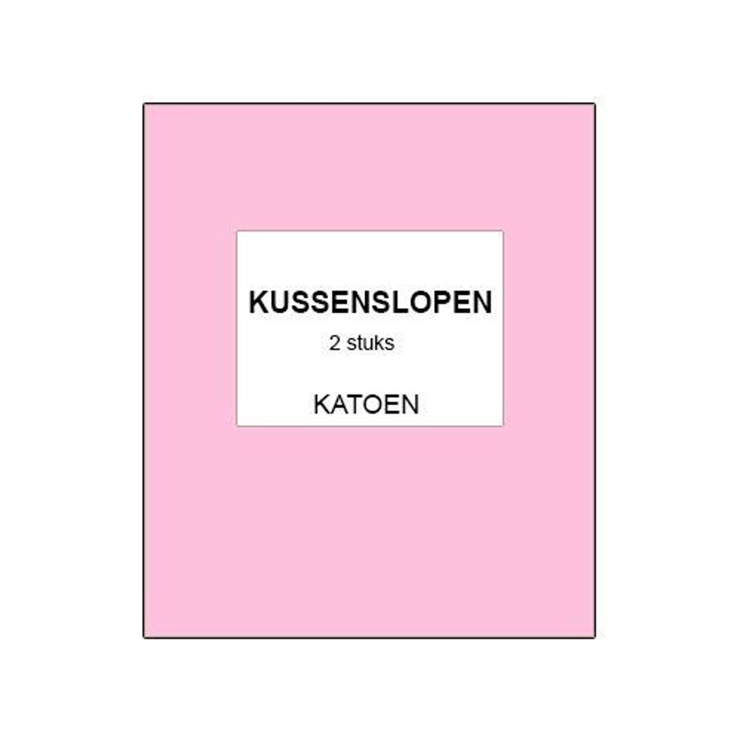 D'Orveige Kussenslopen Katoen - 2 Stuks - Licht - Roze