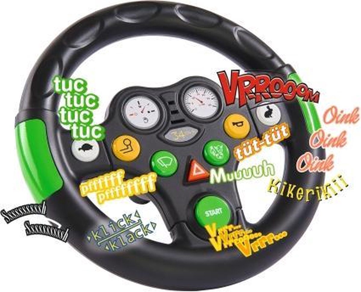 Big Tractor Stuur Met Geluid - Zwart