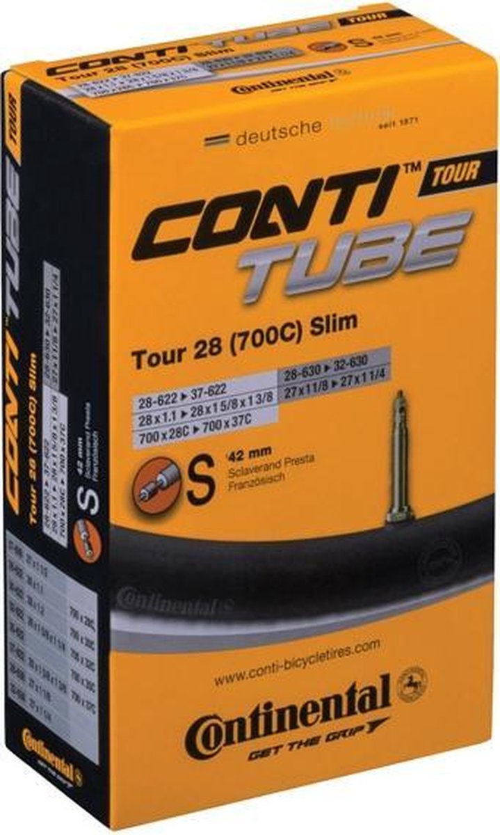 Continental Binnenband Tour Slim 27/28 Inch (28/37-622 28/32-630) Fv 42 Mm - Zwart