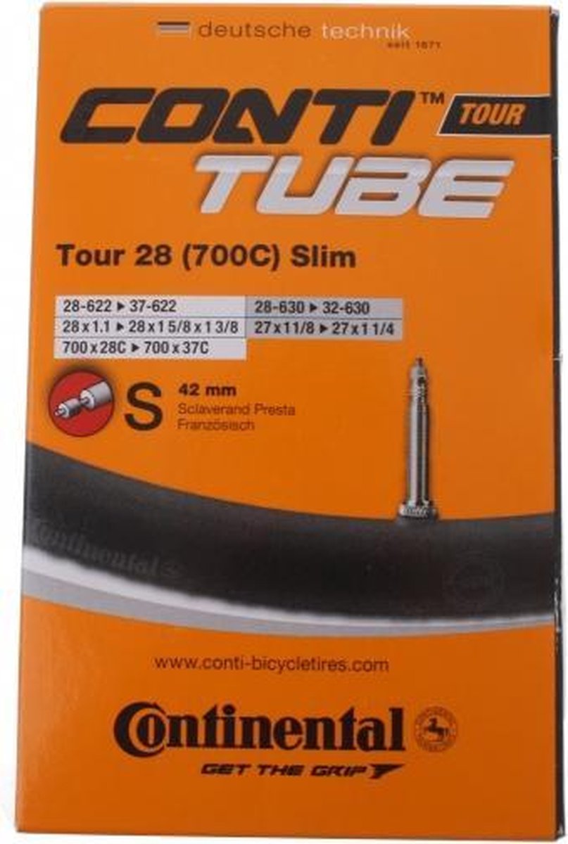 Continental Binnenband Tour Slim 27/28 Inch (28/37-622 28/32-630) Fv 42 Mm - Zwart