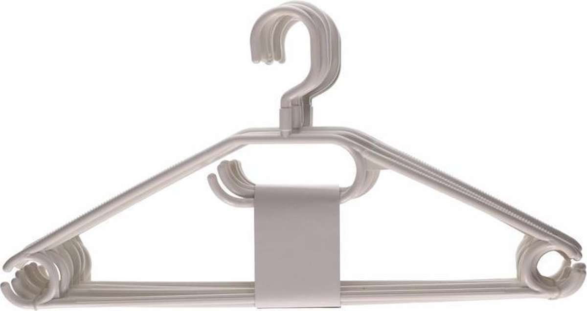 Kunststof Kledinghangers 10 Stuks - Wit