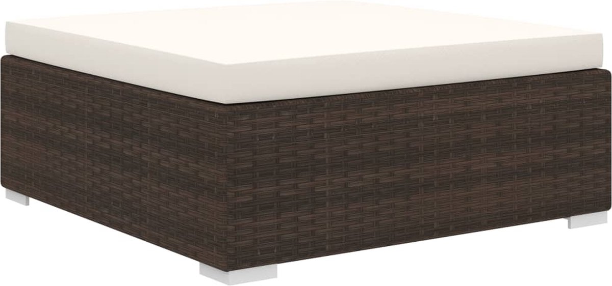 Vidaxl 10-delige Loungeset Met Kussens Poly Rattan - Bruin