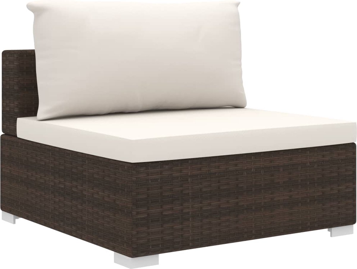 Vidaxl 10-delige Loungeset Met Kussens Poly Rattan - Bruin