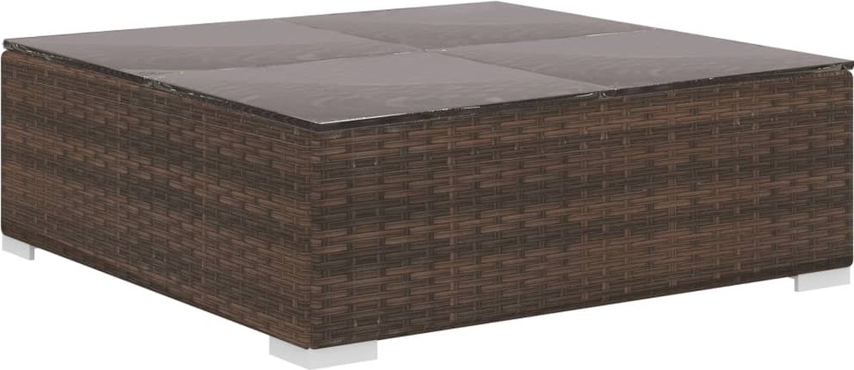 Vidaxl 10-delige Loungeset Met Kussens Poly Rattan - Bruin