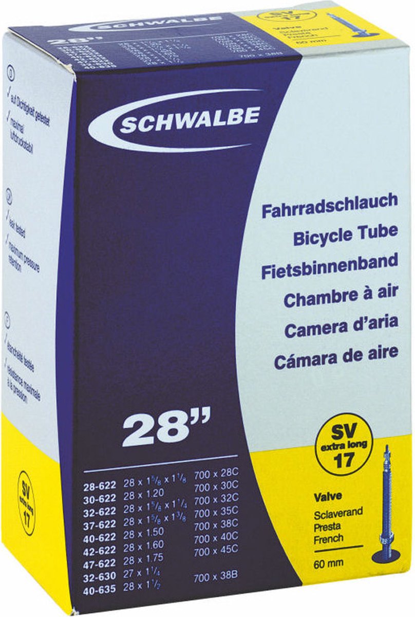 Schwalbe Binnenband 27/28 X 1.10/1.75(28/47-609/635) Fv 60 Mm - Zwart