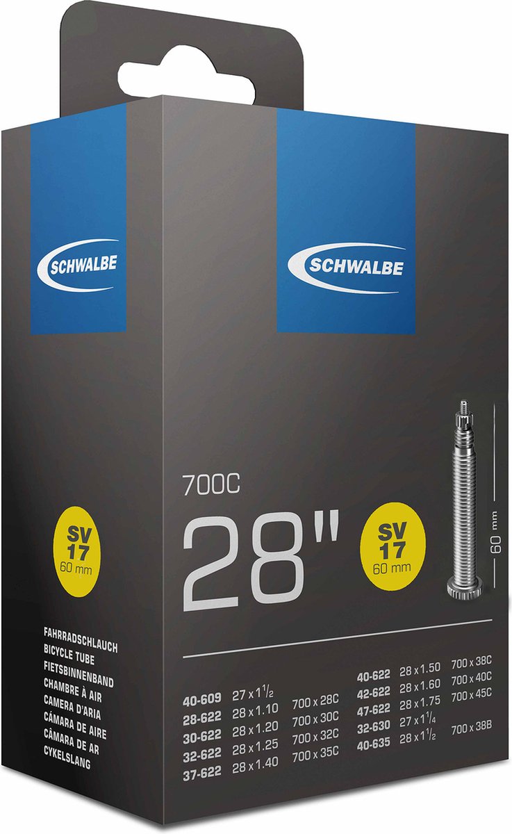 Schwalbe Binnenband 27/28 X 1.10/1.75(28/47-609/635) Fv 60 Mm - Zwart