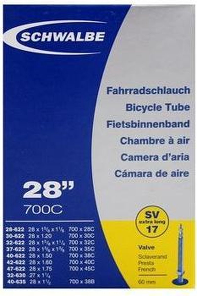 Schwalbe Binnenband 27/28 X 1.10/1.75(28/47-609/635) Fv 60 Mm - Zwart