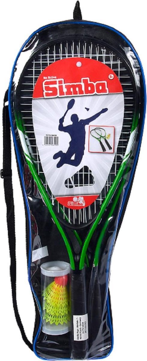 Simba badmintonset unisex staal 5 delig - Groen