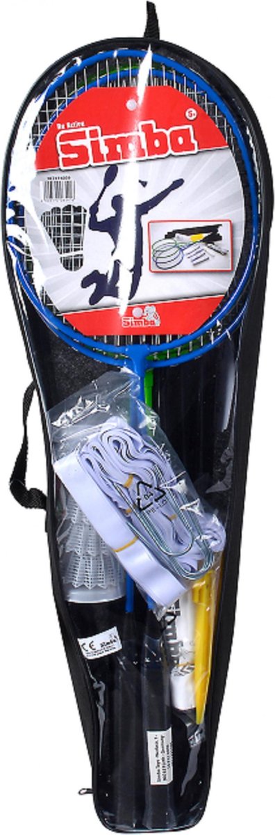 Simba badmintonset unisex staal 8 delig - Blauw