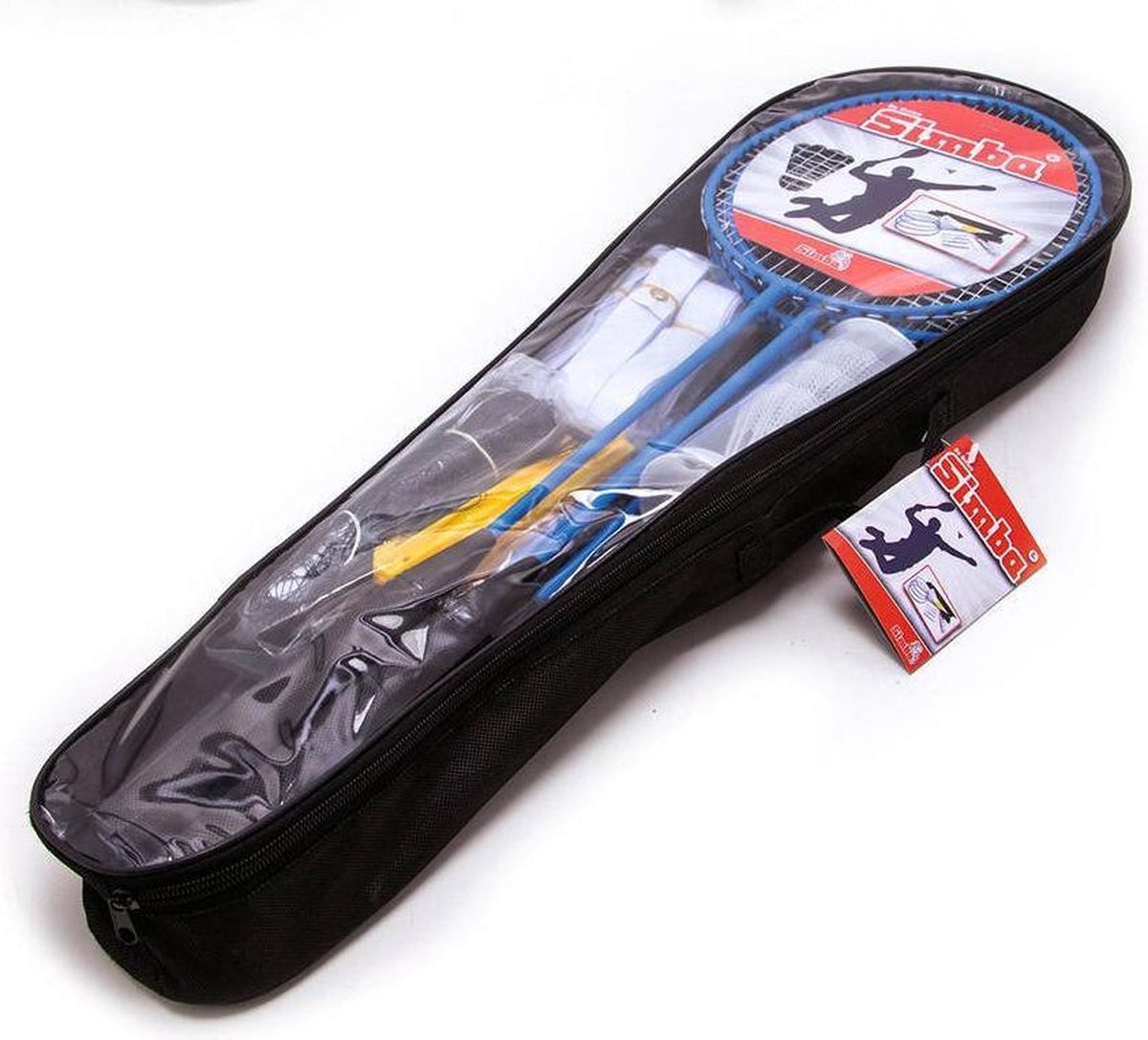 Simba badmintonset unisex staal 8 delig - Blauw