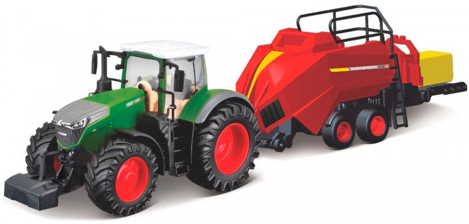 Bburago speelset tractor Fendt 1050 Vario junior/rood - Groen