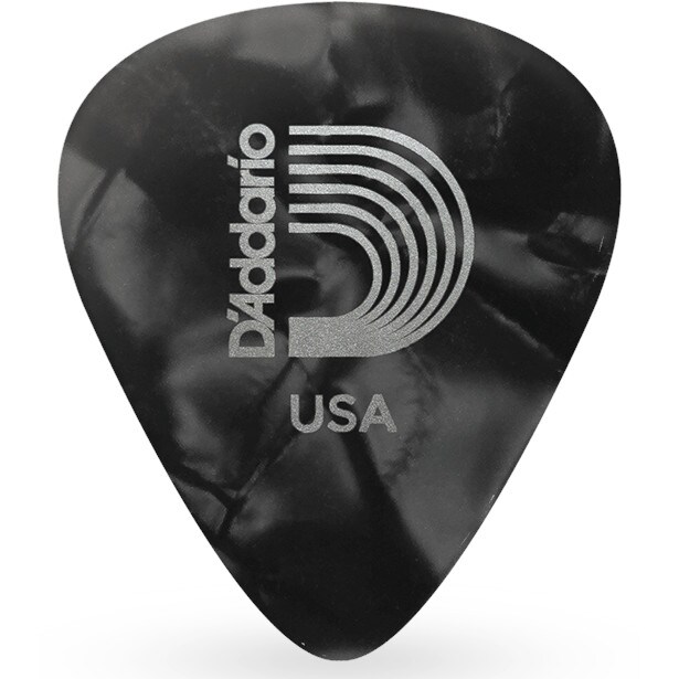 D'Addario 1CBKP6-10 zwarte pearl celluloid plectra 10 pack heavy