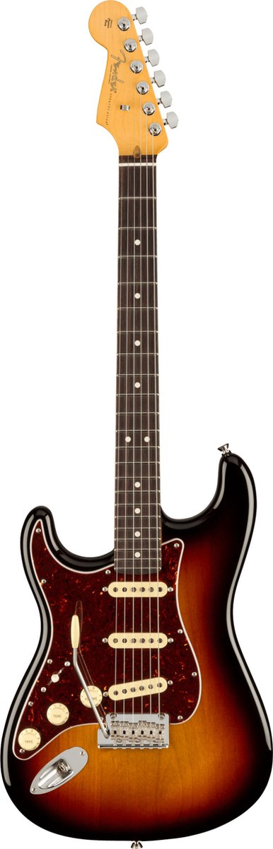 Fender American Professional II Stratocaster LH 3-Tone Sunburst RW linkshandige elektrische gitaar met koffer