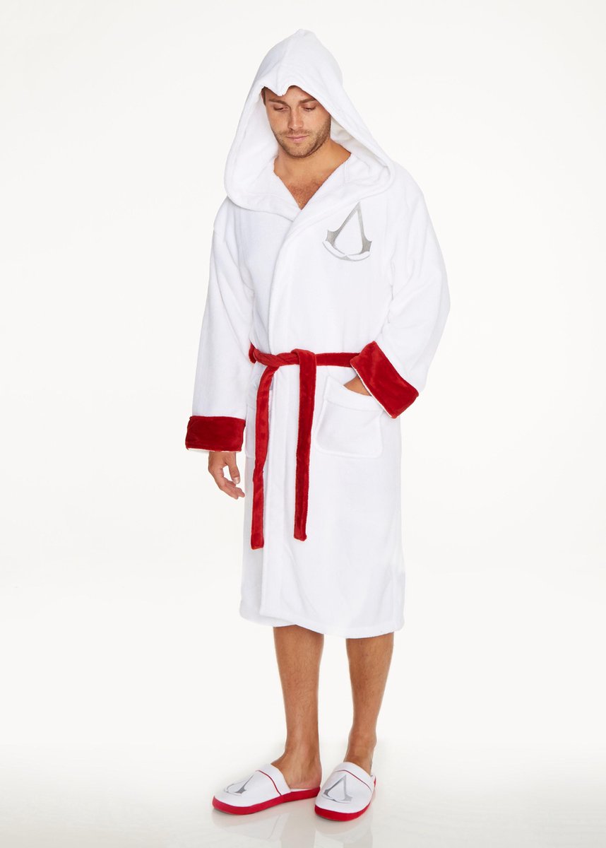 Difuzed Assassins Creed: Assassin White Bath Robe with Logo and Hood