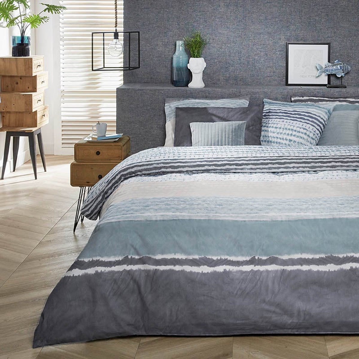 Huismerk Premium Dekbedovertrek - 240 x 220 cm - Blauw