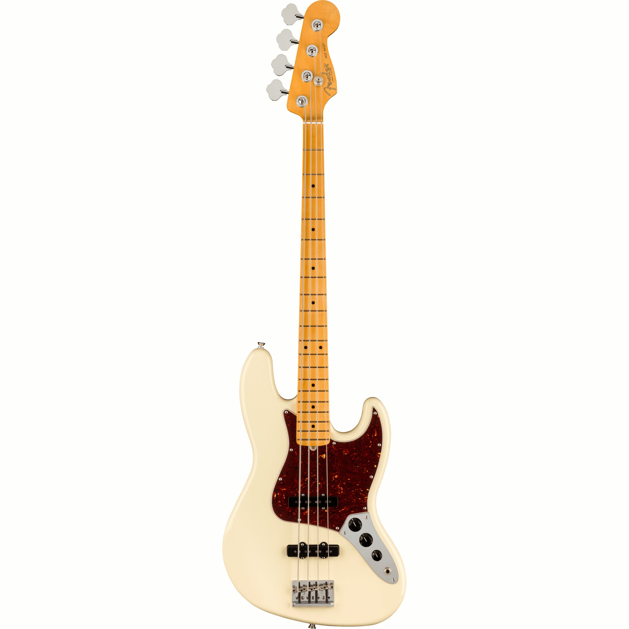 Fender American Professional II Jazz Bass Olympic White MN elektrische basgitaar met koffer