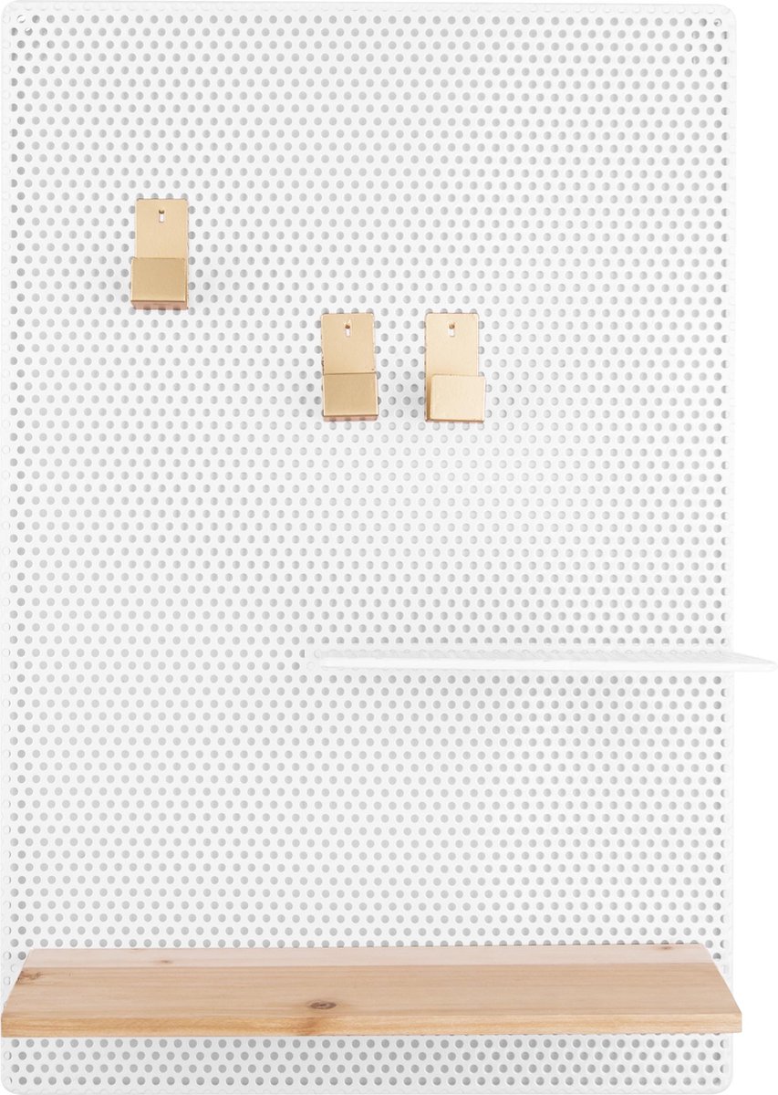 Present Time memobord Perky Mesh 34,5 x 52,5 cm staal - Wit