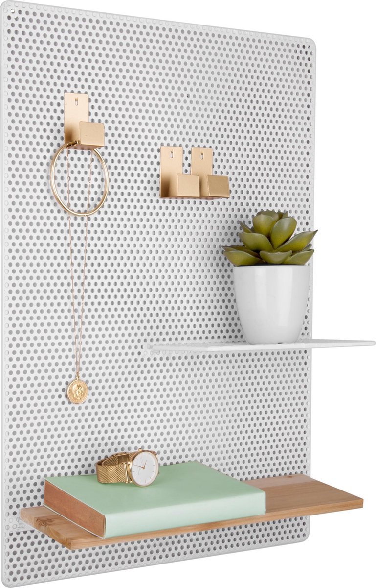 Present Time memobord Perky Mesh 34,5 x 52,5 cm staal - Wit