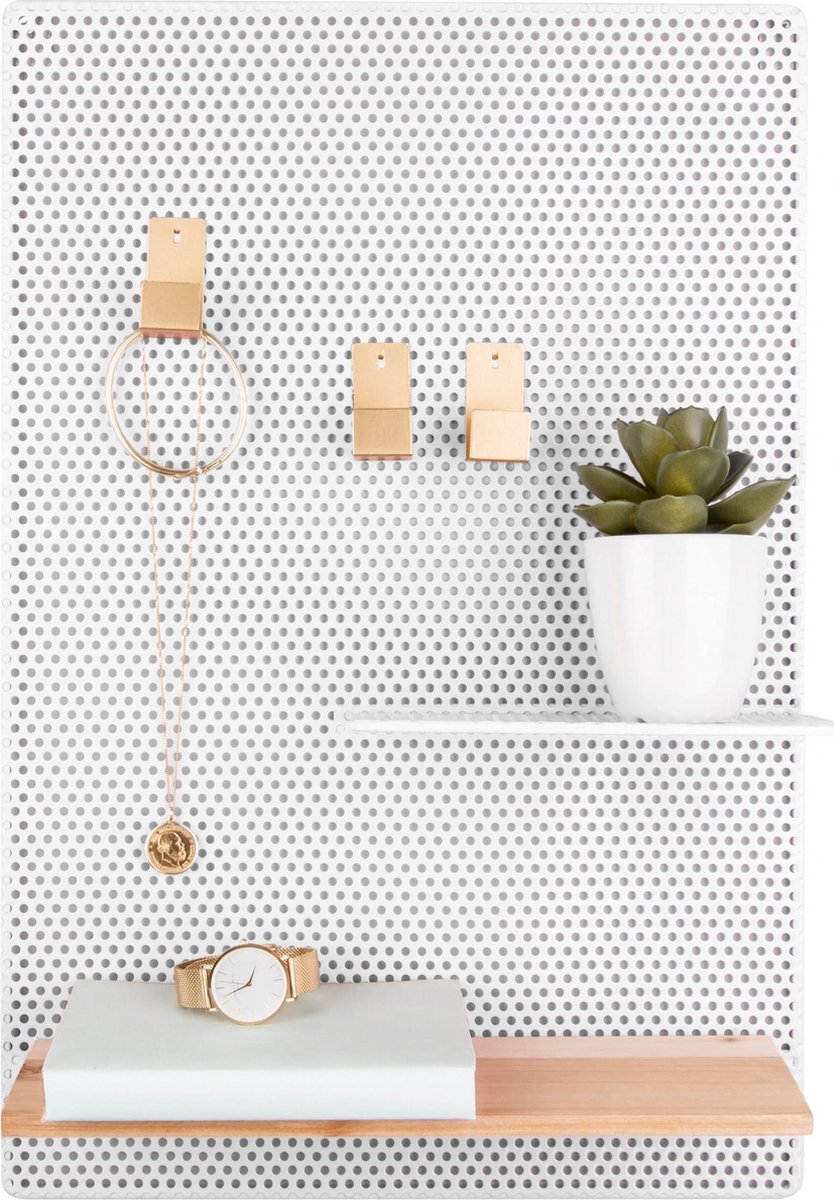 Present Time memobord Perky Mesh 34,5 x 52,5 cm staal - Wit