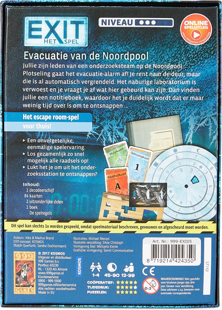 999Games breinbreker EXIT Evacuatie van de Noordpool