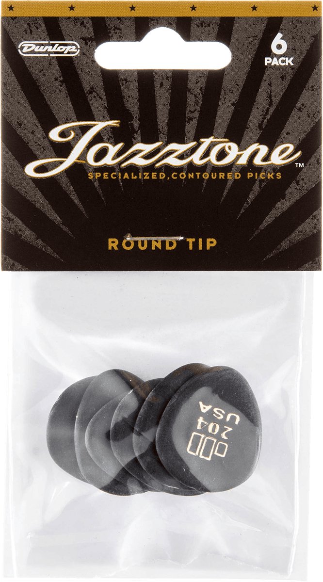 Dunlop 477P204 Jazztone Round Tip Pick plectrumset (6 stuks)