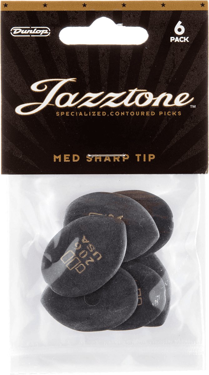 Dunlop 477P206 Jazztone Medium Tip Pick plectrumset (6 stuks)