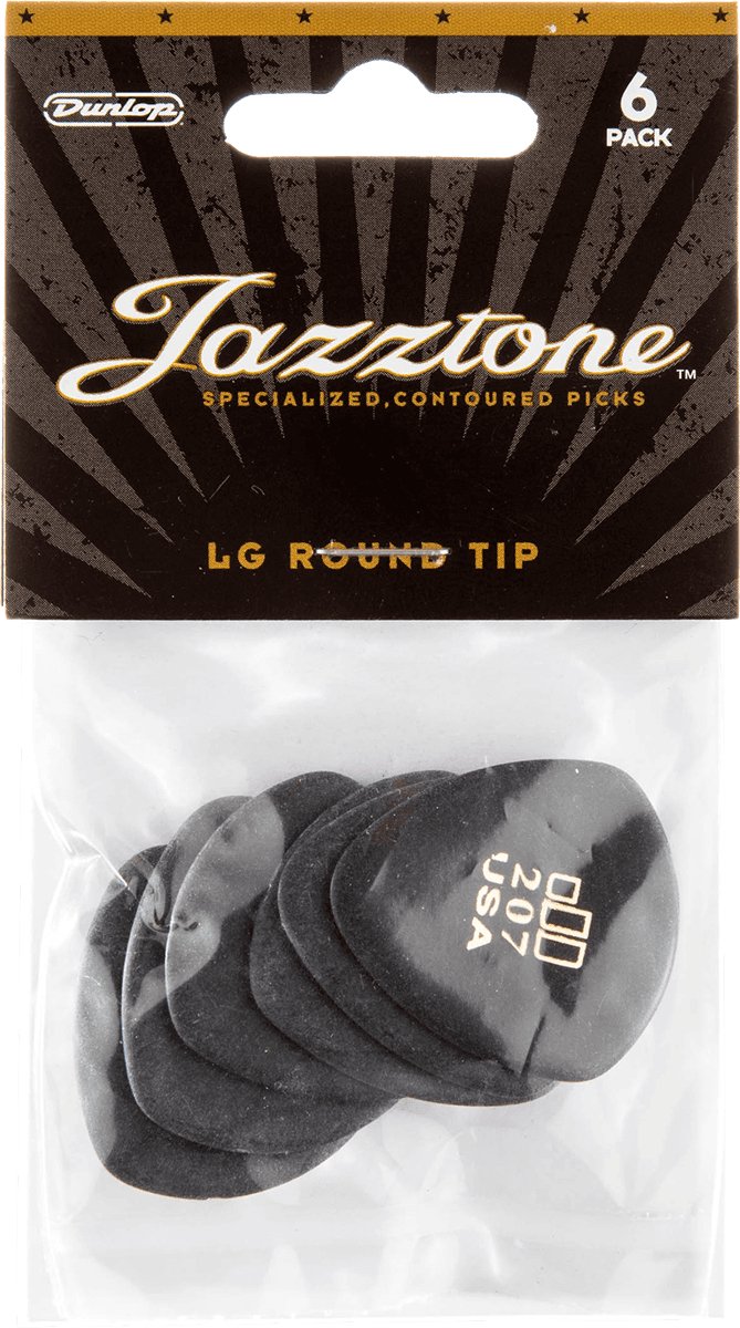 Dunlop 477P207 Jazztone Large Round Tip Pick plectrumset (6 stuks)