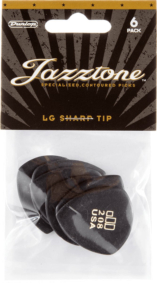 Dunlop 477P208 Jazztone Large Point Tip Pick plectrumset (6 stuks)