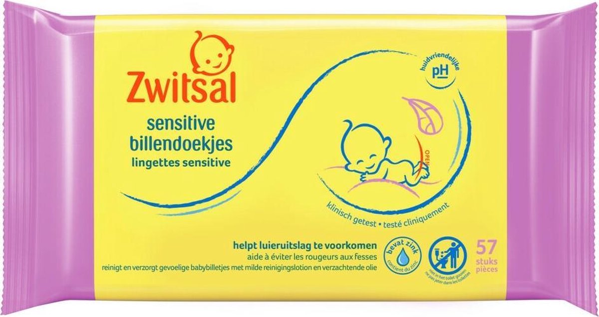 Zwitsal Billendoekjes Babydoekjes Sensitive Voordeelverpakking - 1368 Stuks