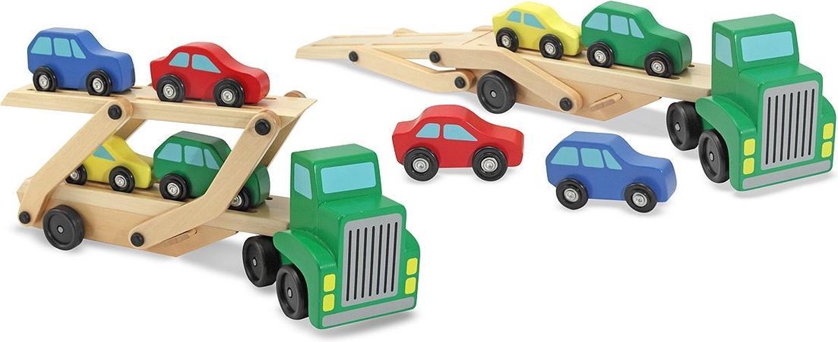 Melissa & Doug transportwagen met auto's 5 delig