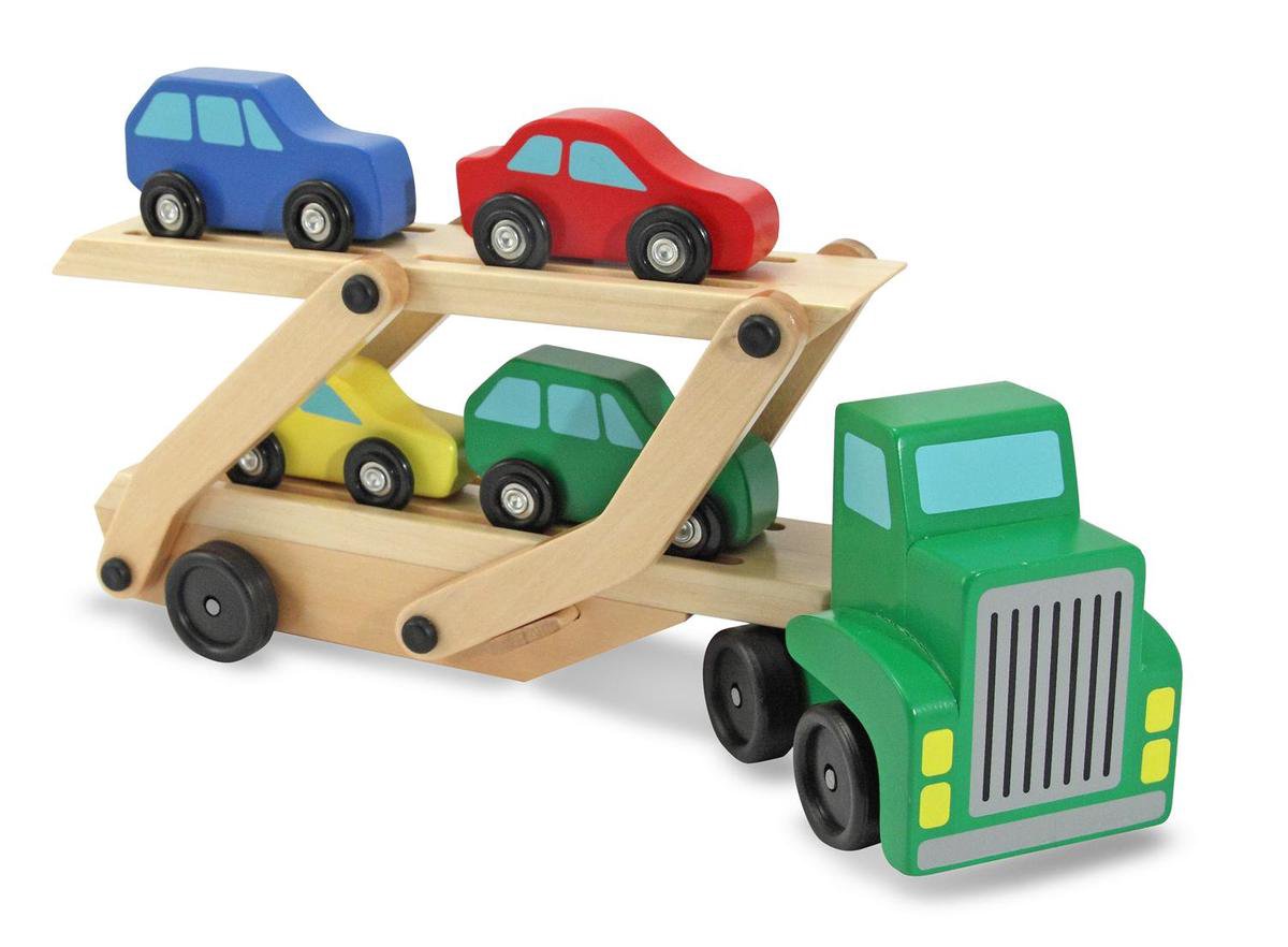 Melissa & Doug transportwagen met auto's 5 delig