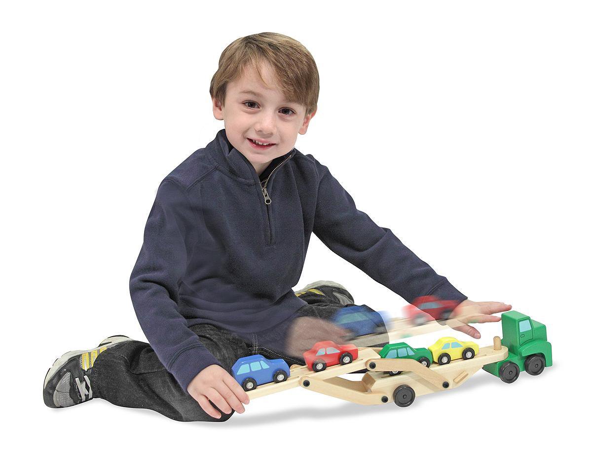 Melissa & Doug transportwagen met auto's 5 delig