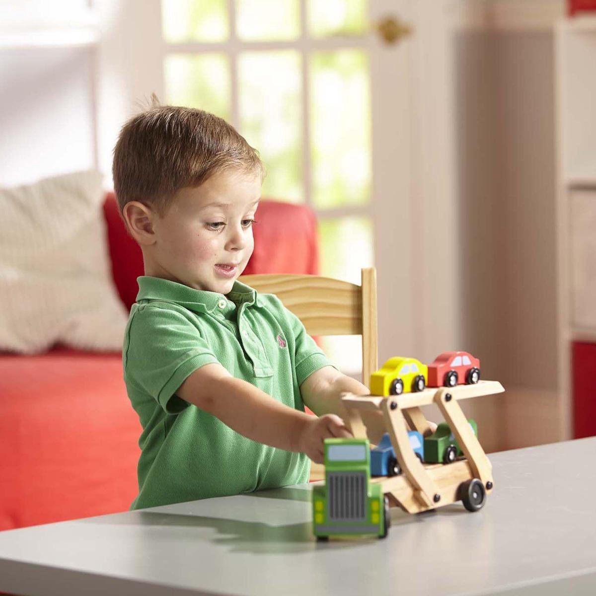 Melissa & Doug transportwagen met auto's 5 delig