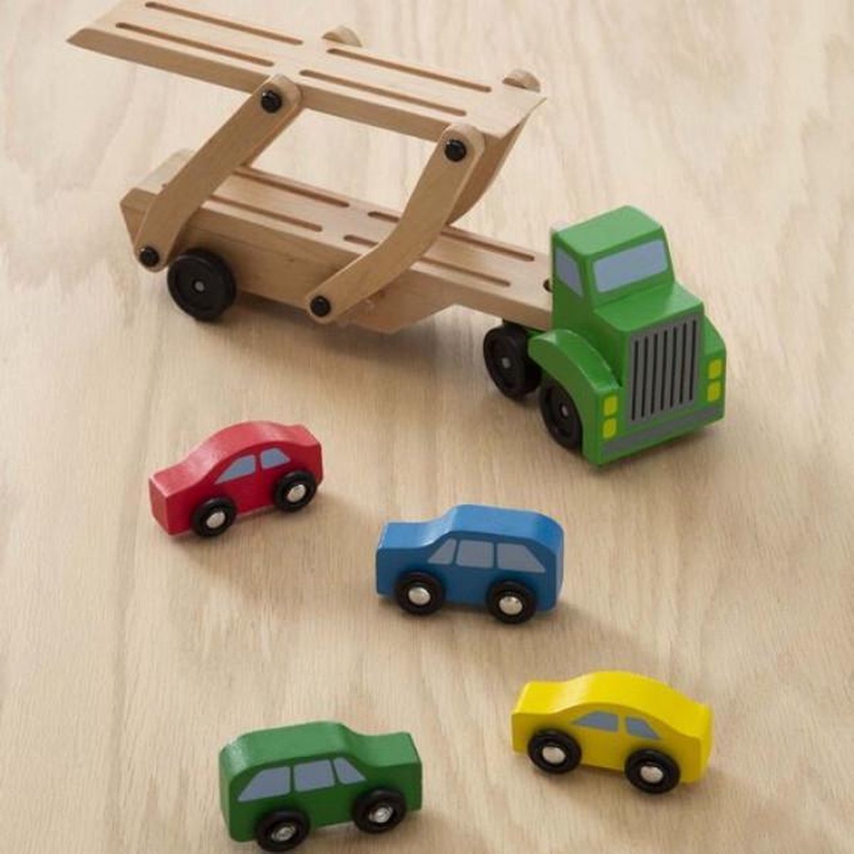 Melissa & Doug transportwagen met auto's 5 delig