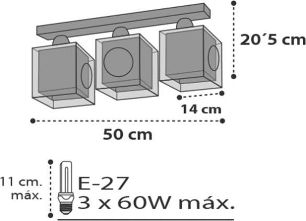 Dalber plafondlamp 3 lamps Dinos glow in the dark 51 cm - Wit