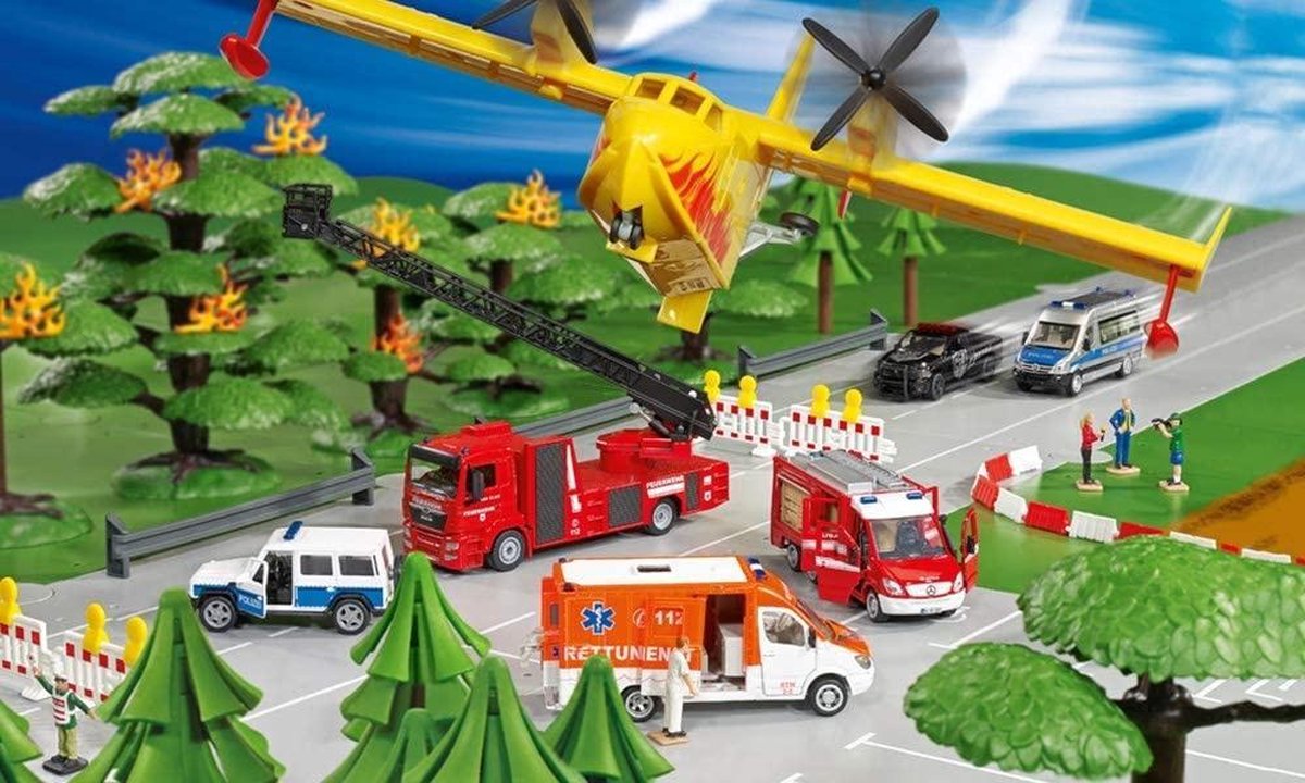 Siku Man brandweerwagen 20 cm kunststof/aluminium (2114) - Rood