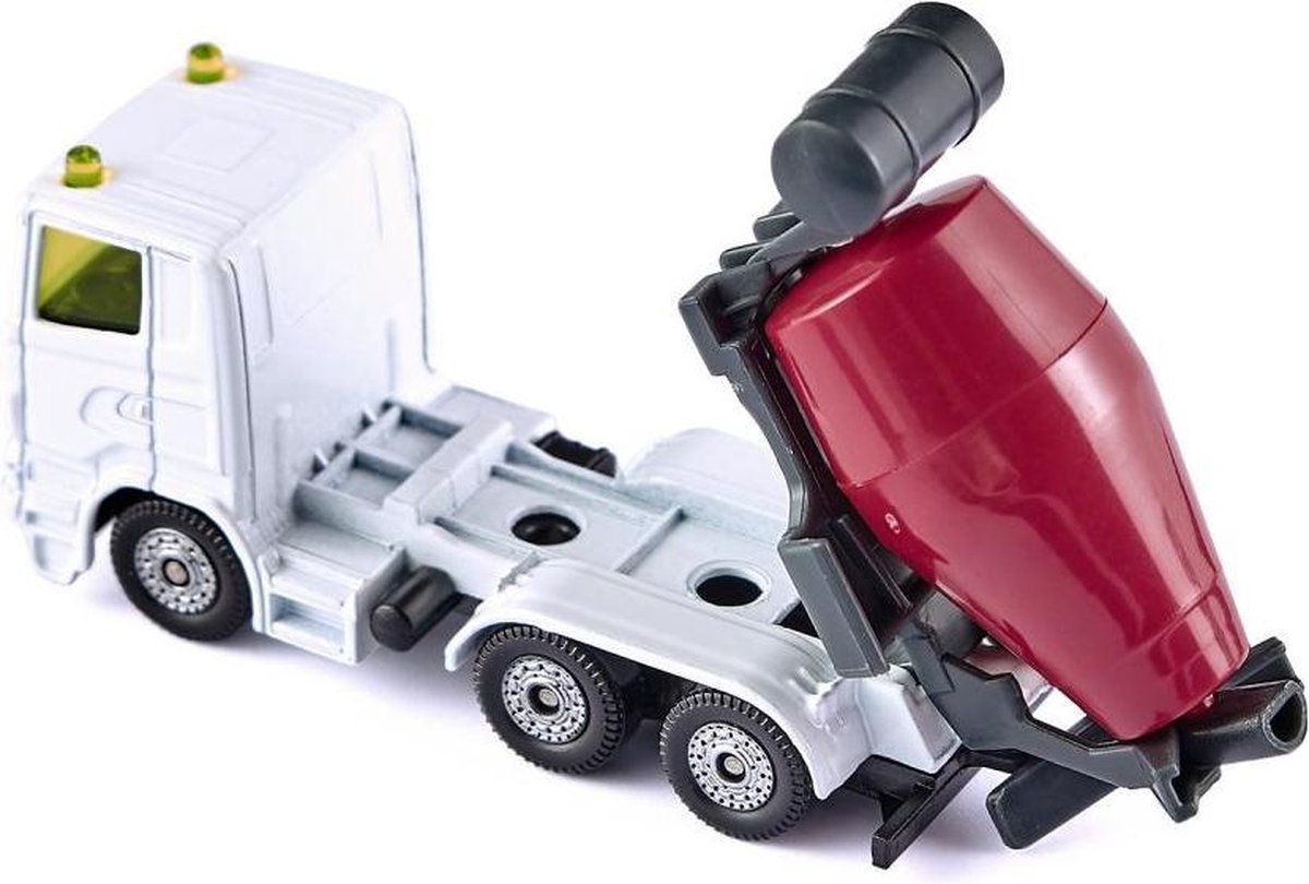Siku betonwagen en kieper 20 cm staal wit/ 2 delig (1692) - Rood