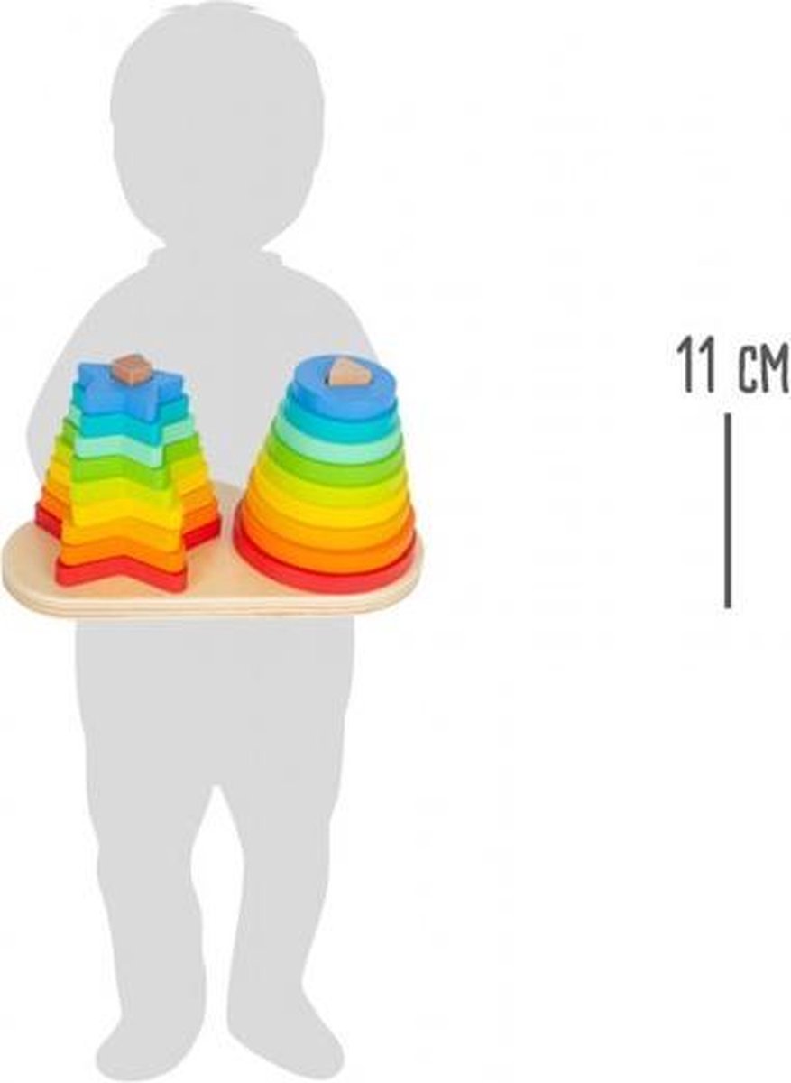 Small Foot stapelspel junior 19 x 10 cm hout 19 delig