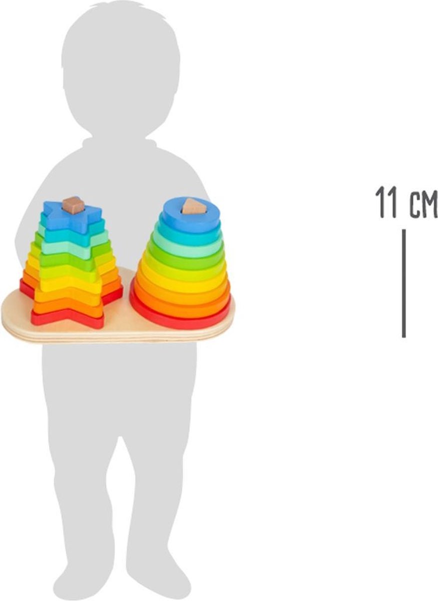 Small Foot stapelspel junior 19 x 10 cm hout 19 delig