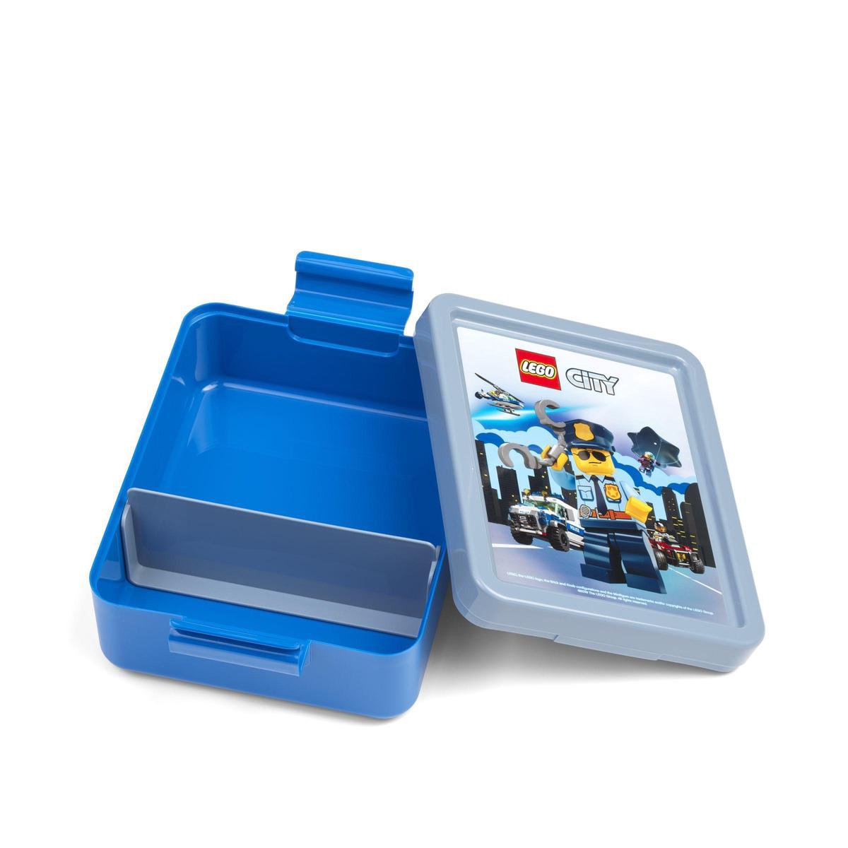 Lego lunchset City jongens 17 x 13,5 cm pp/ 2 delig - Grijs