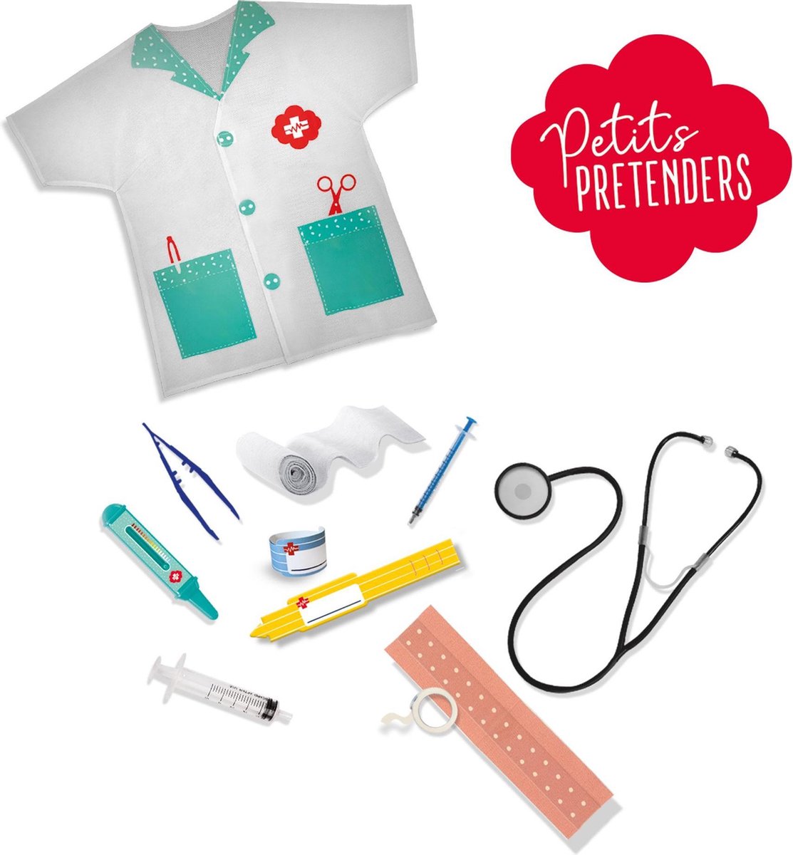Ses Creative doktersset Mega junior wit/groen 17 delig