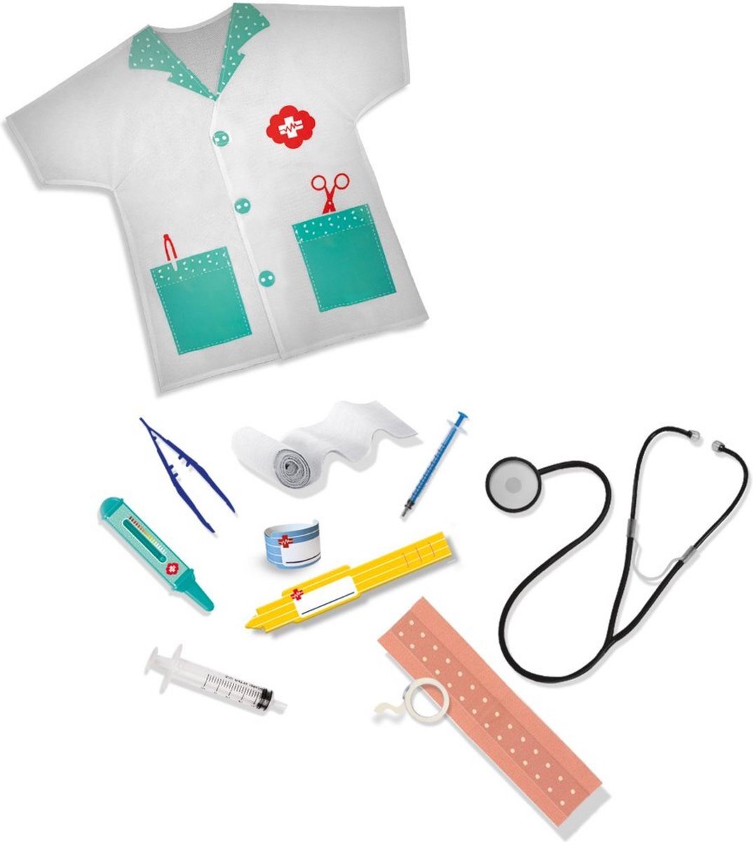Ses Creative doktersset Mega junior wit/groen 17 delig