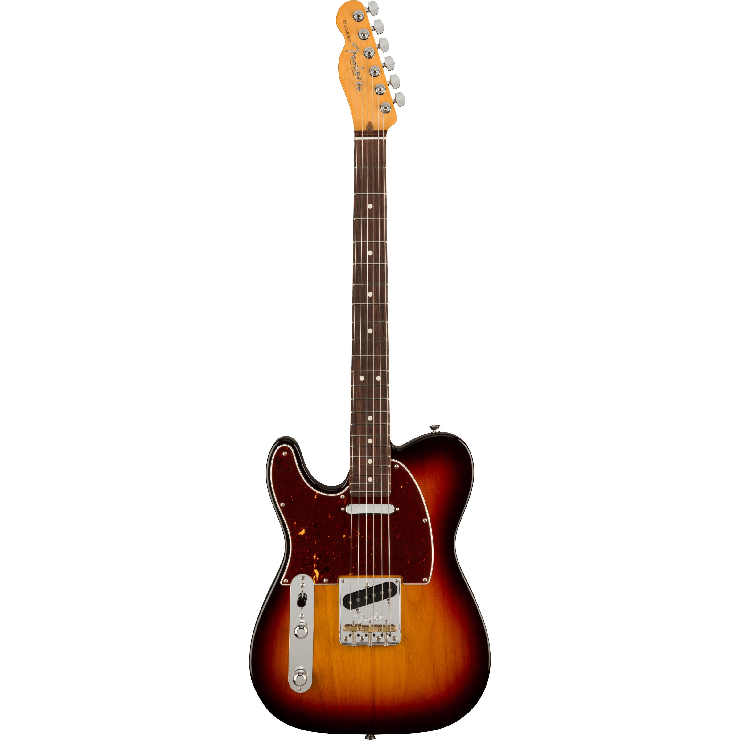 Fender American Professional II Telecaster LH RW 3-Color Sunburst linkshandige elektrische gitaar met koffer