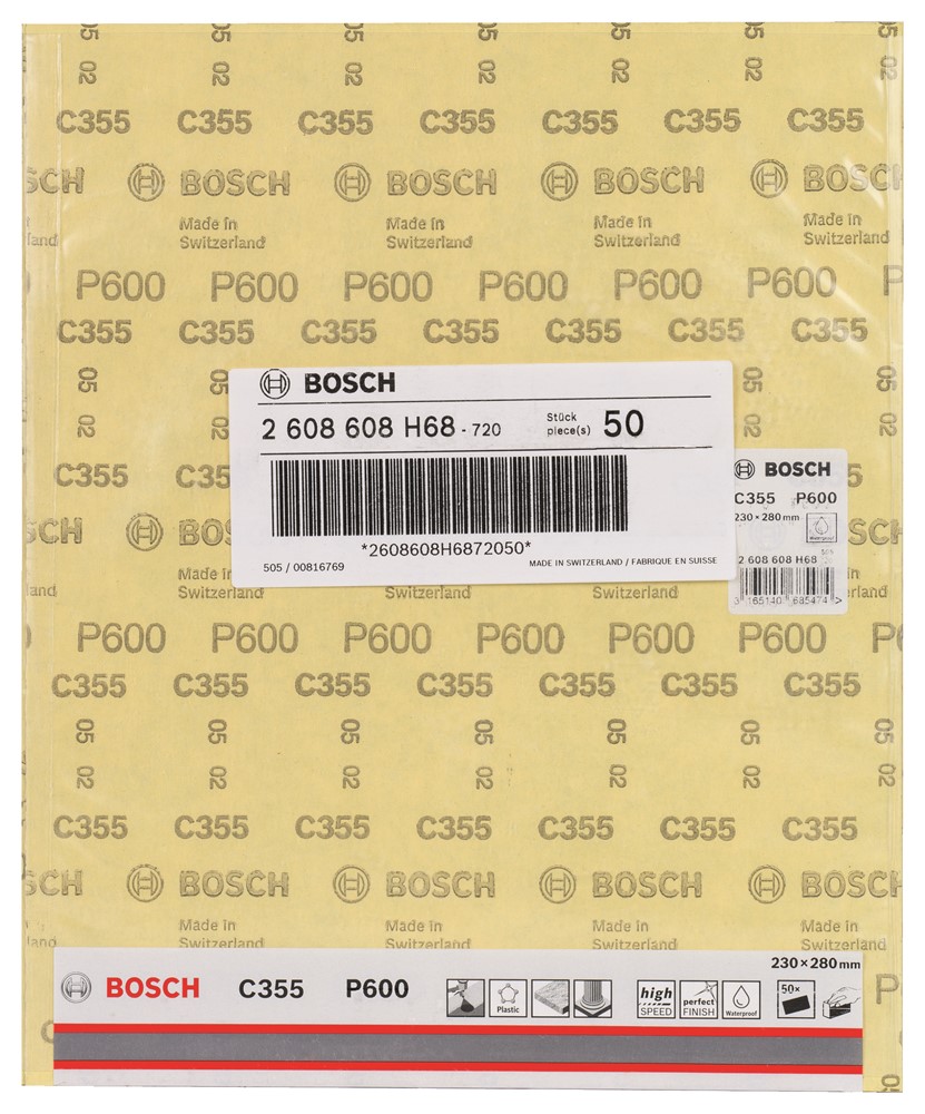 Bosch 2608608H68 Schuurvel C355 - Vlak - K600 - 230x280mm (1st)