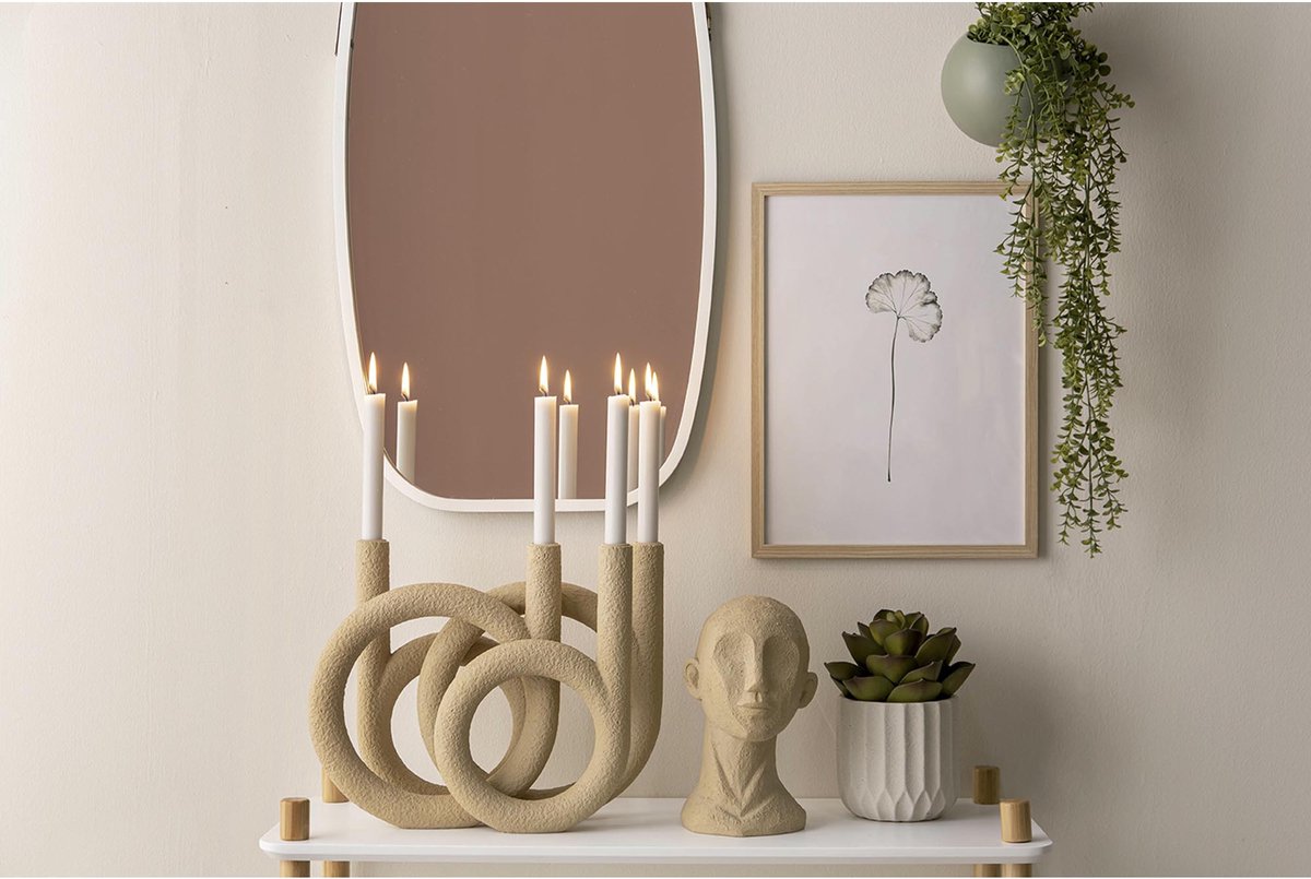 Pt , Kandelaar Rings - Zand - Beige