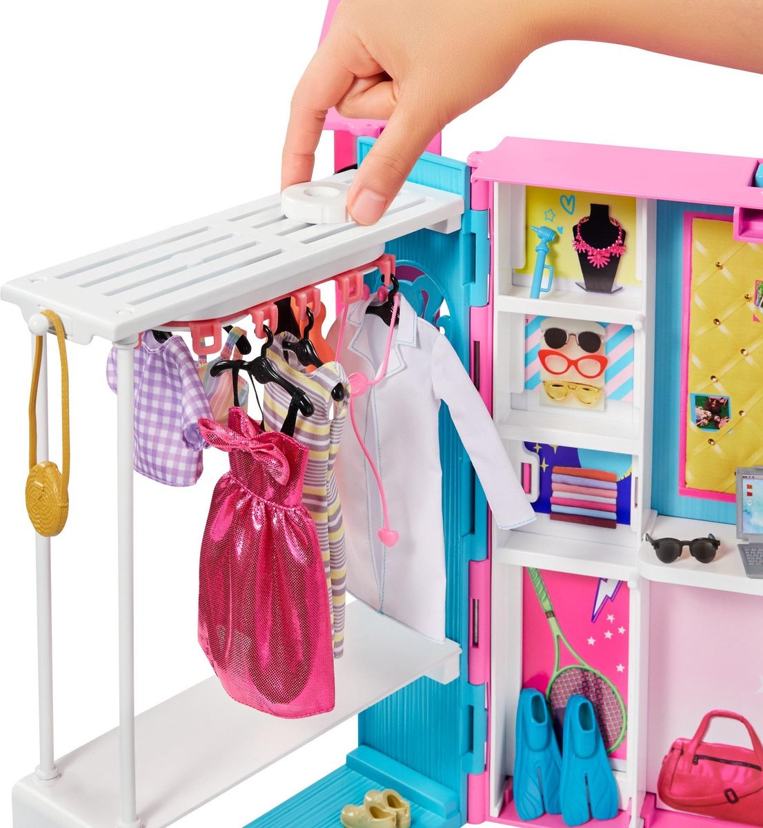 Barbie poppenkast Droomkast meisjes 20 x 46 x 32 cm - Roze