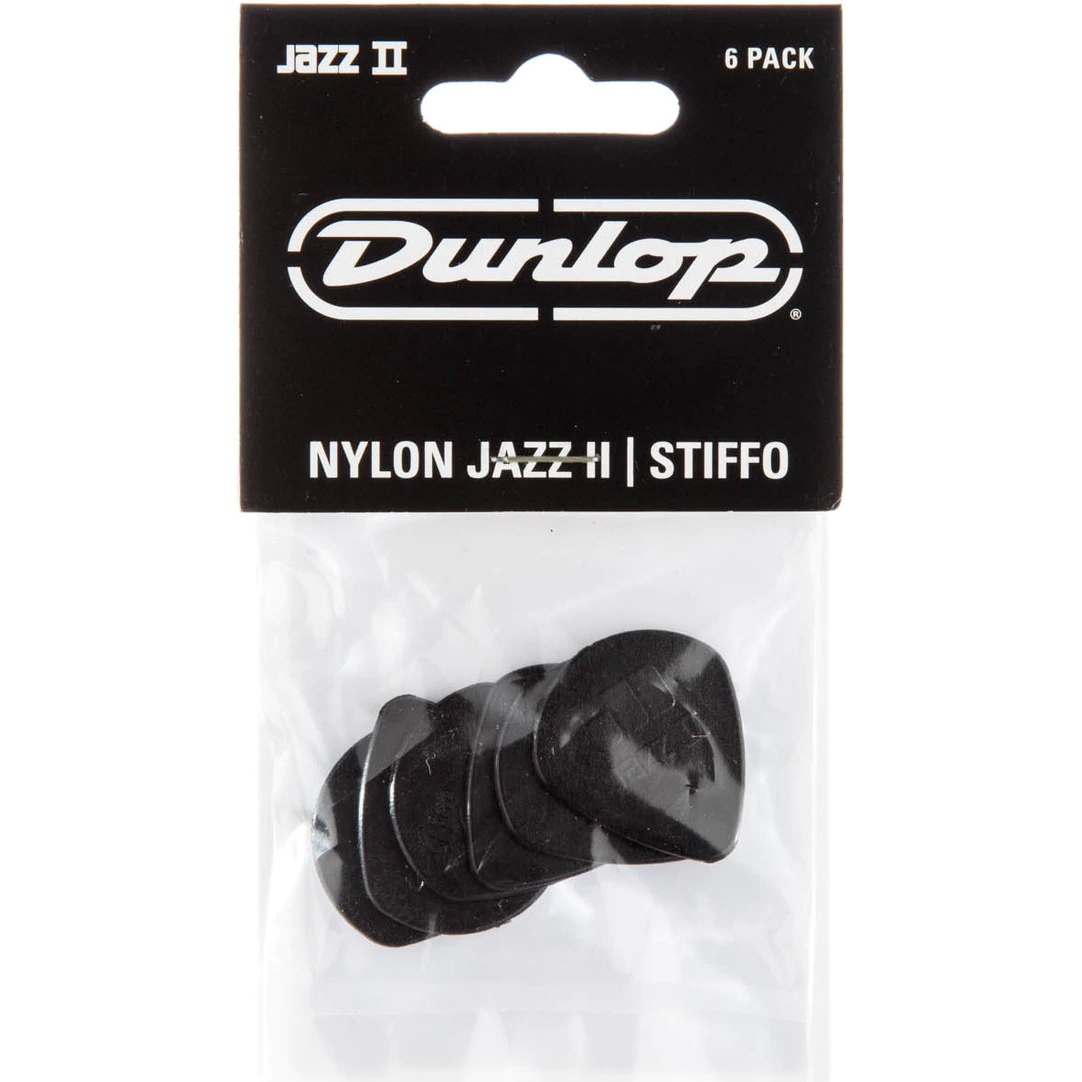 Dunlop Jazz II Stiffo 1.18mm 6-pack plectrumset zwart